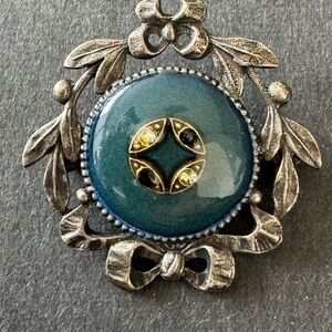 Art Deco Silver and Blue Brooch